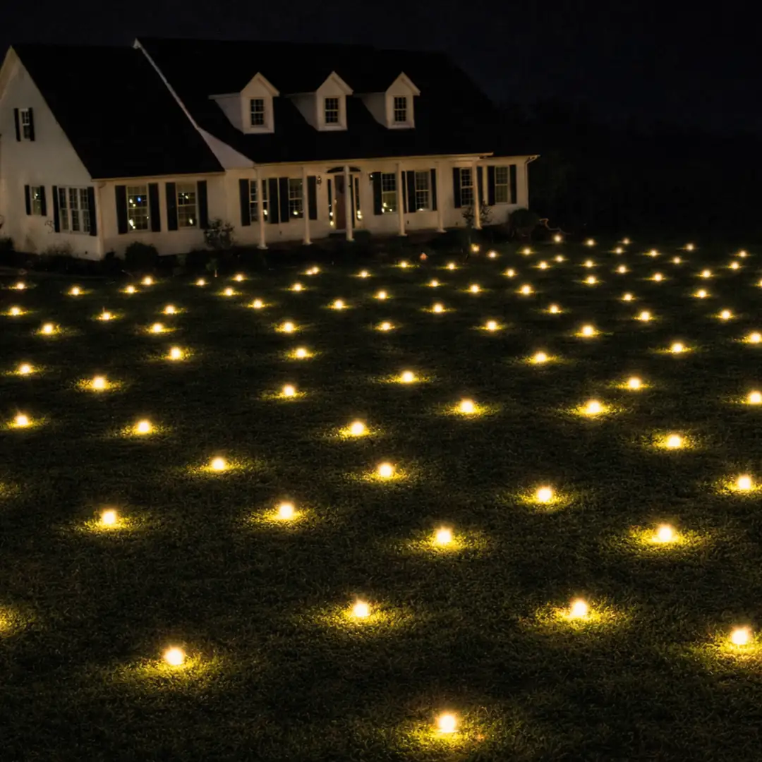 36 Phasing Warm White (Fireflies) LEDs spaced 8 ft, 1864 Square Feet Per Set